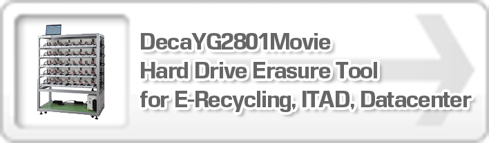 DecaYG2801Movie Hard Drive Erasure Tool for E-Recycling, ITAD, Datacenter